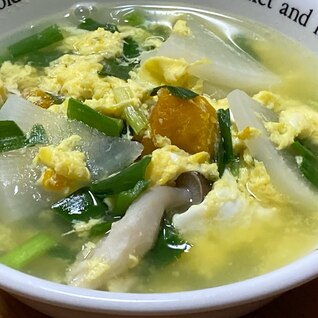 ニラ玉中華風スープ